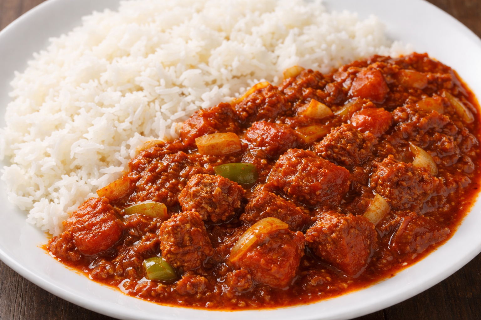 Ghanaian Plain Rice and Corned Beef Stew Recipe
