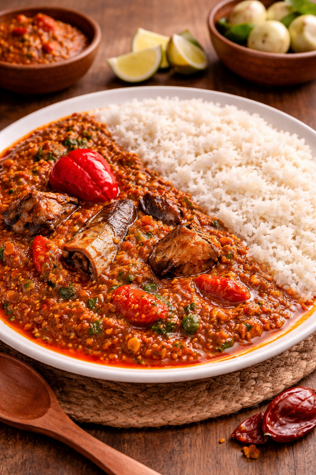 Ghanaian Rice with Garden Egg Stew Recipe